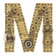 Steampunk Alphabet Letter M Wall Decal