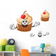 Funny Cherry Cupcake Character Wall Decal Sticker Set