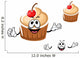 Funny Cherry Cupcake Character Wall Decal Sticker Set