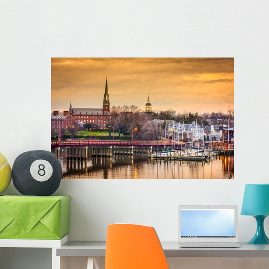 Annapolis Maryland Harbor Skyline Wall Decal