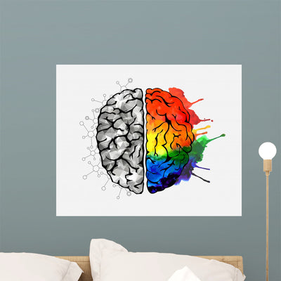 Concept Human Brain Wall Decal shown on a wall