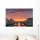 Arno and Ponte Vecchio at sunset, Florence, Italy Wall Mural