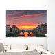 Arno and Ponte Vecchio at sunset, Florence, Italy Wall Mural