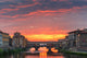 Arno and Ponte Vecchio at sunset, Florence, Italy Wall Mural