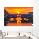 Arno and Ponte Vecchio at sunset, Florence, Italy Wall Mural