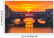 Arno and Ponte Vecchio at sunset, Florence, Italy Wall Mural