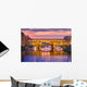 Arno and Ponte Vecchio at sunset, Florence, Italy Wall Mural