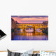 Arno and Ponte Vecchio at sunset, Florence, Italy Wall Mural