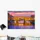 Arno and Ponte Vecchio at sunset, Florence, Italy Wall Mural
