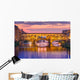 Arno and Ponte Vecchio at sunset, Florence, Italy Wall Mural