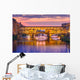 Arno and Ponte Vecchio at sunset, Florence, Italy Wall Mural