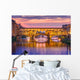 Arno and Ponte Vecchio at sunset, Florence, Italy Wall Mural