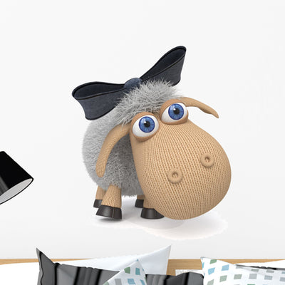 3D Ridiculous Sheep Wall Decal shown on a wall