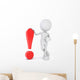 3D Person Points Exclamation Wall Decal