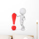3D Person Points Exclamation Wall Decal