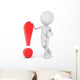 3D Person Points Exclamation Wall Decal