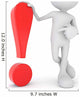 3D Person Points Exclamation Wall Decal