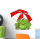 Cartoon Umbrella Frog Wall Decal