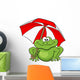 Cartoon Umbrella Frog Wall Decal