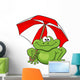 Cartoon Umbrella Frog Wall Decal