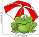 Cartoon Umbrella Frog Wall Decal
