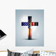 Christian Cross and American Wall Decal