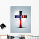 Christian Cross and American Wall Decal