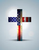 Christian Cross and American Wall Decal