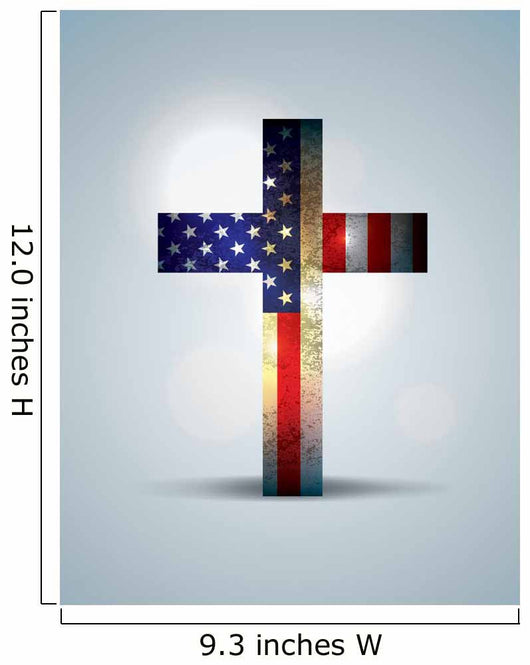 Christian Cross and American Wall Decal