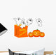 Happy Halloween Ghosts and Wall Decal Sticker Set