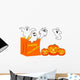 Happy Halloween Ghosts and Wall Decal Sticker Set