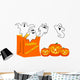 Happy Halloween Ghosts and Wall Decal Sticker Set