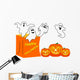 Happy Halloween Ghosts and Wall Decal Sticker Set