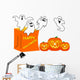 Happy Halloween Ghosts and Wall Decal Sticker Set