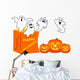 Happy Halloween Ghosts and Wall Decal Sticker Set