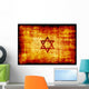 Jewish Star Engraved Parchment Wall Decal