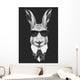 Hand drawn fashion Illustration of rabbit. Vector isolated elements. Wall Mural