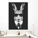 Hand drawn fashion Illustration of rabbit. Vector isolated elements. Wall Mural