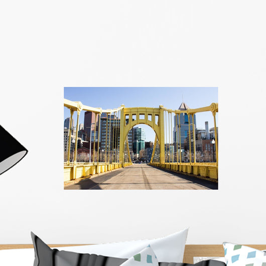 Yellow Bridge to Town Wall Decal