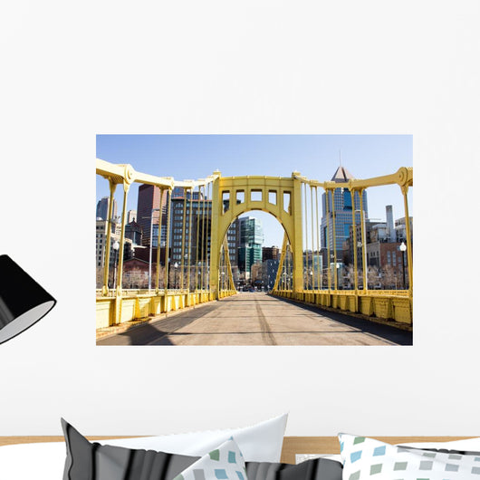 Yellow Bridge to Town Wall Decal