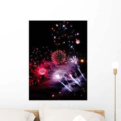 Fireworks Wall Decal shown on a wall