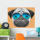 Hand Drawn Portrait Pug Wall Decal
