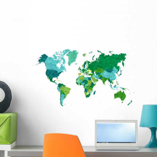 World Map Icon Wall Decal