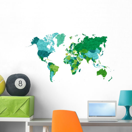 World Map Icon Wall Decal