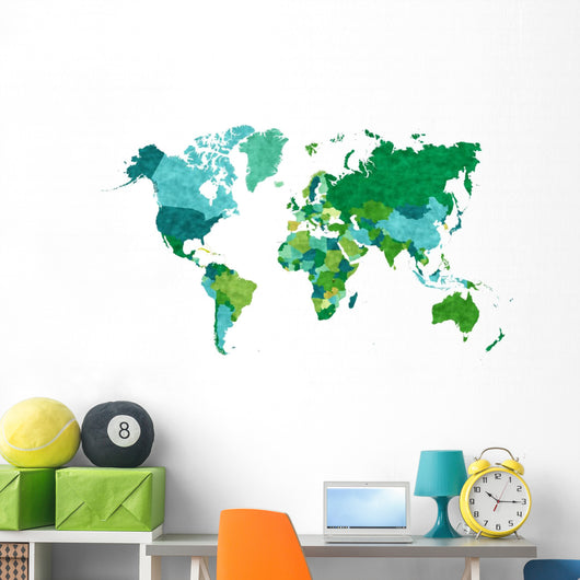 World Map Icon Wall Decal