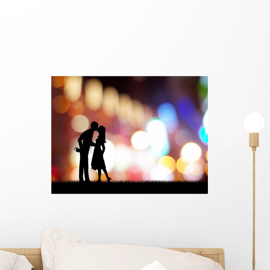 Couple Kissing Neon Wall Decal