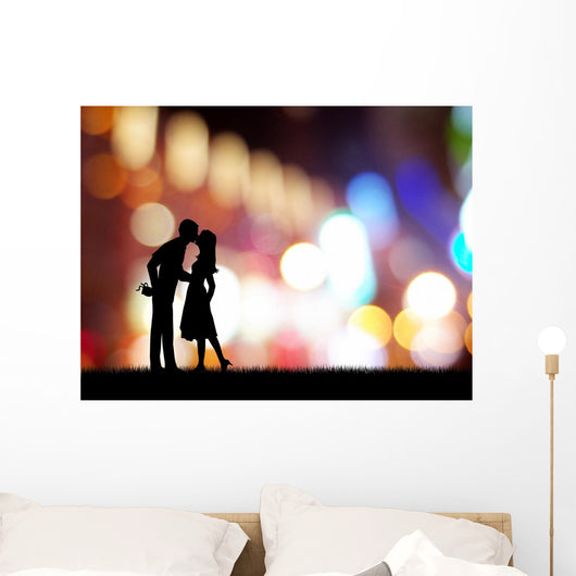 Couple Kissing Neon Wall Decal