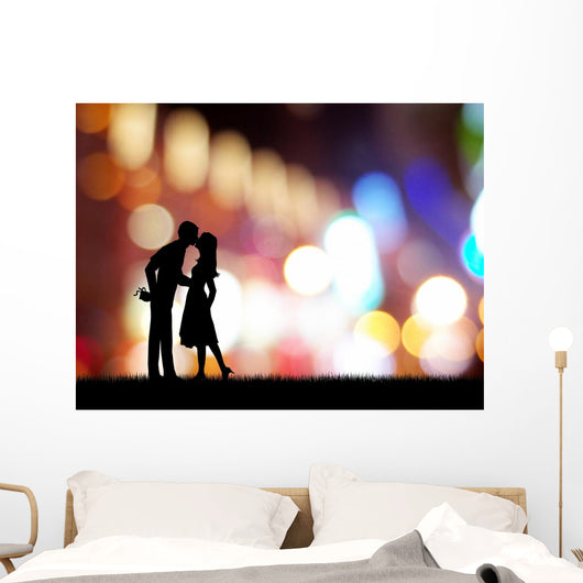 Couple Kissing Neon Wall Decal