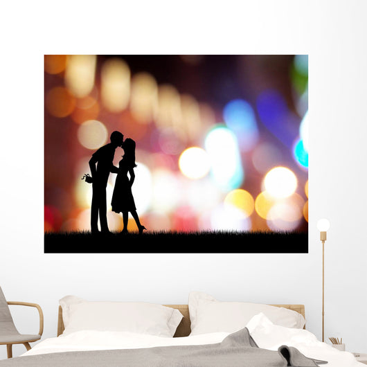 Couple Kissing Neon Wall Decal
