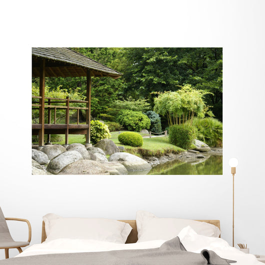 Green Oriental Garden Wall Decal